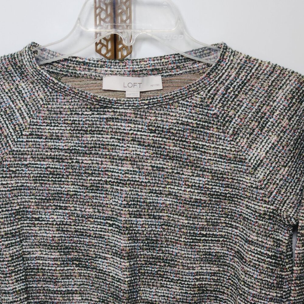 Loft Boucle Multicolor Green Pullover Sweater Wom… - image 4